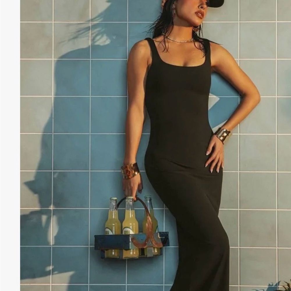 Fabletics Black Maxi Tank Dress